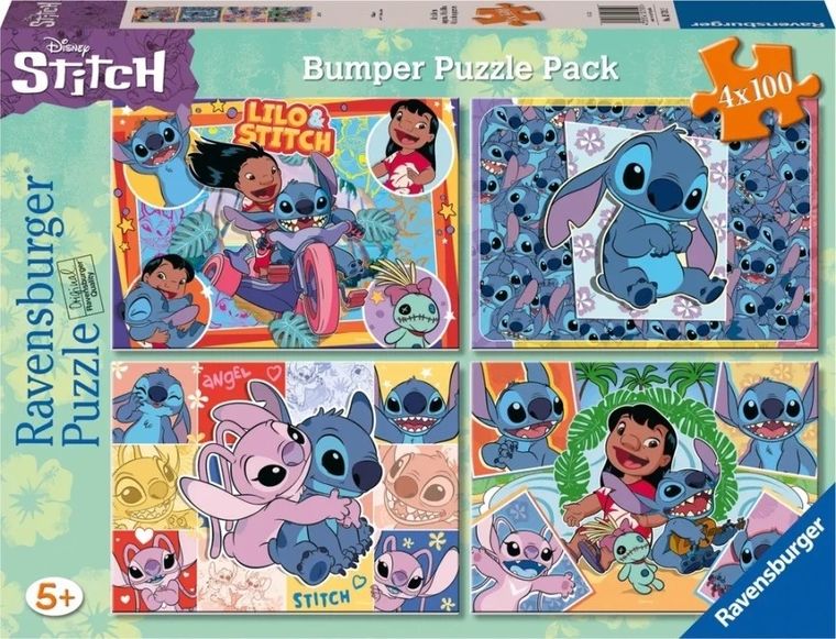 Ravensburger, Lilo i Stitch, puzzle 2D, 4-100 elementów