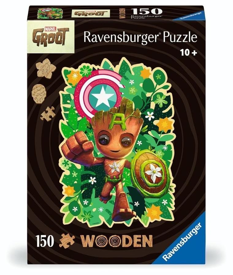 Ravensburger, Marvel, Groot, puzzle drewniane, 150 elementów