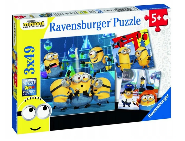 Ravensburger, Minionki, puzzle, 3-49 elementów