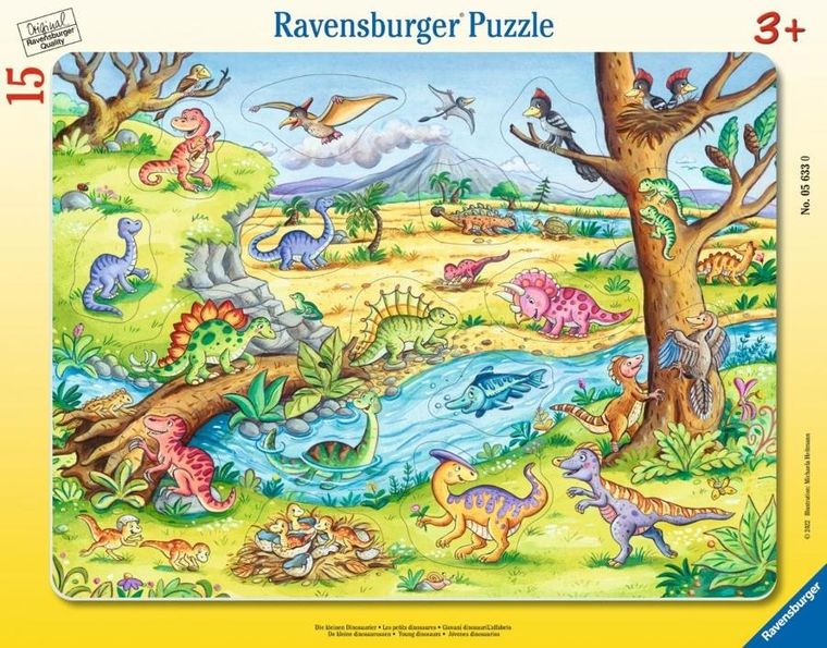 Ravensburger, Młode dinozaury, Co tu pasuje? puzzle, 15 elementów