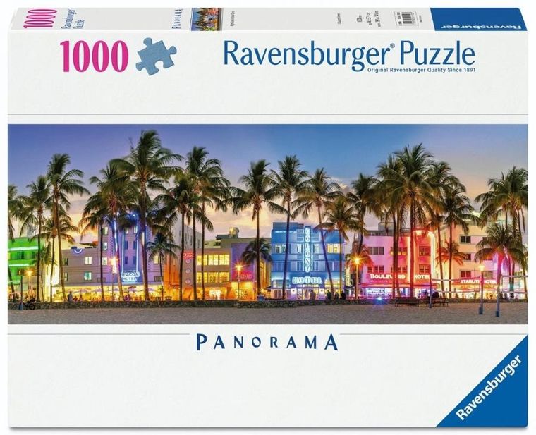 Ravensburger, Night Glow on Ocean Drive Panorama, puzzle, 1000 elementów