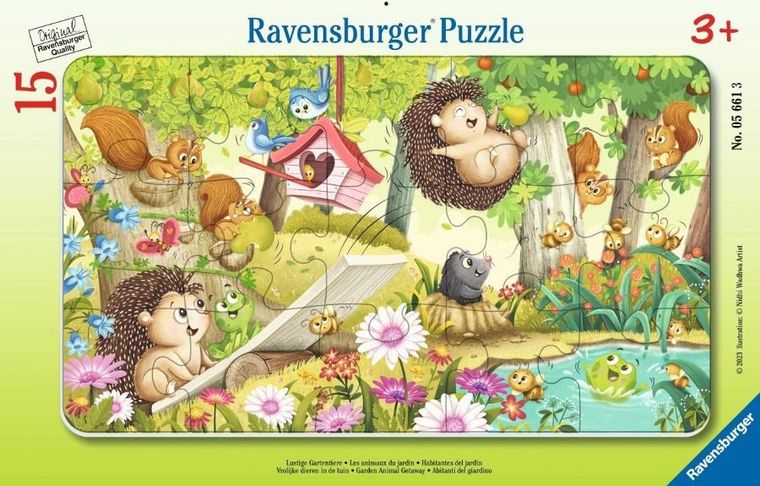 Ravensburger, Ogród zwierzęcych przyjaciół, puzzle w ramce, 15 elementów
