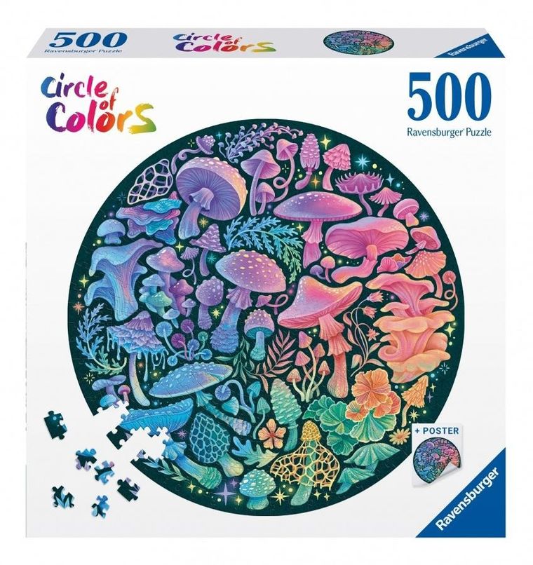 Ravensburger, Paleta kolorów, Grzyby, puzzle, 500 elementów
