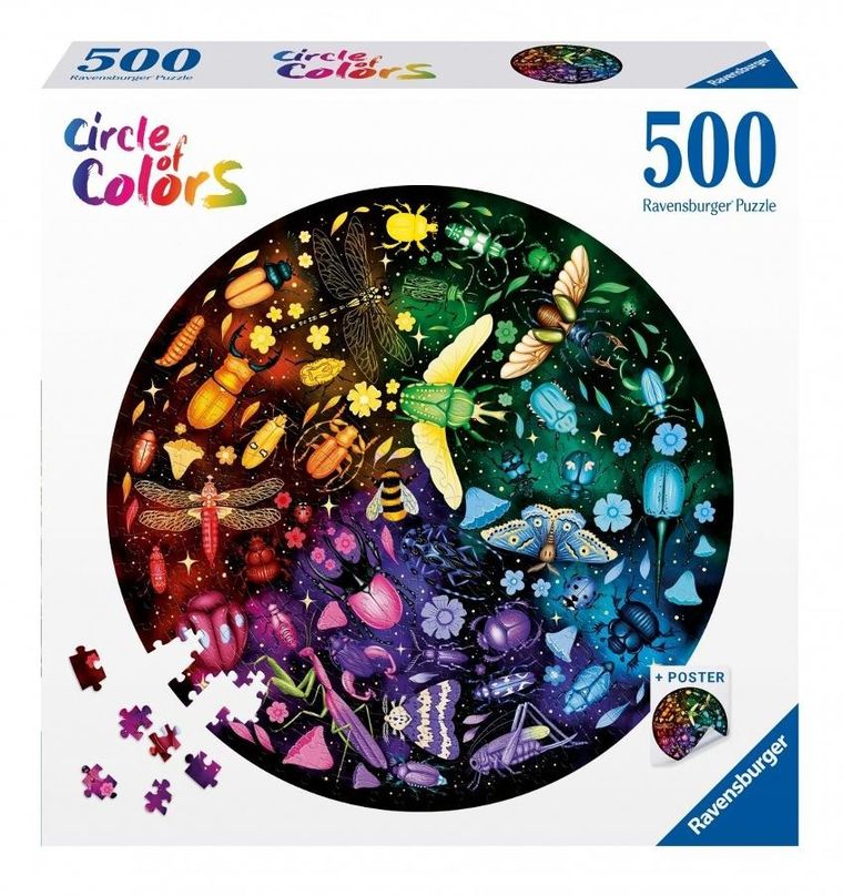 Ravensburger, Paleta kolorów, Insekty, puzzle, 500 elementów