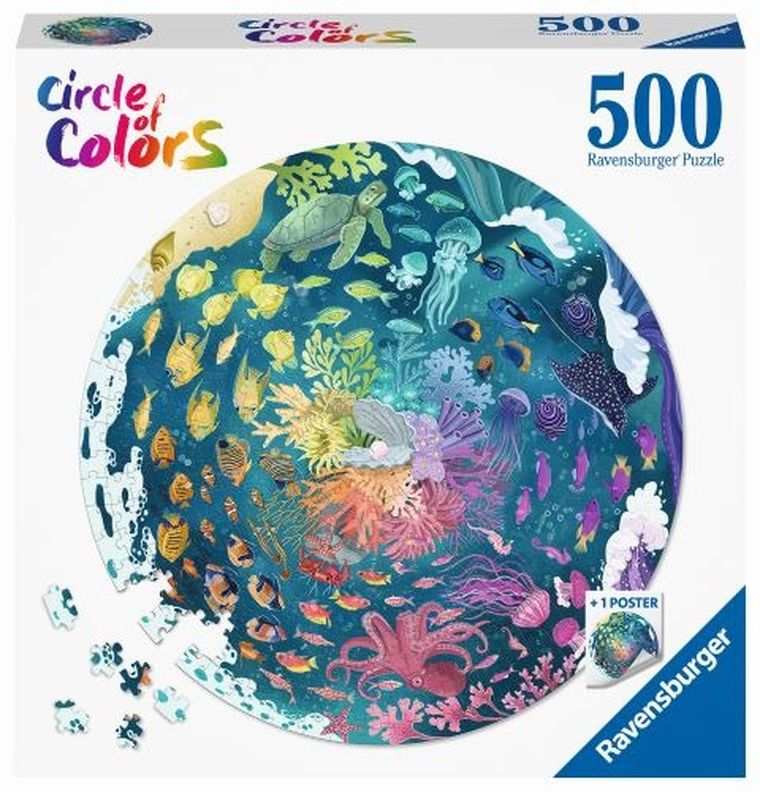 Ravensburger, Paleta kolorów, Ocean, puzzle 2D, 500 elementów