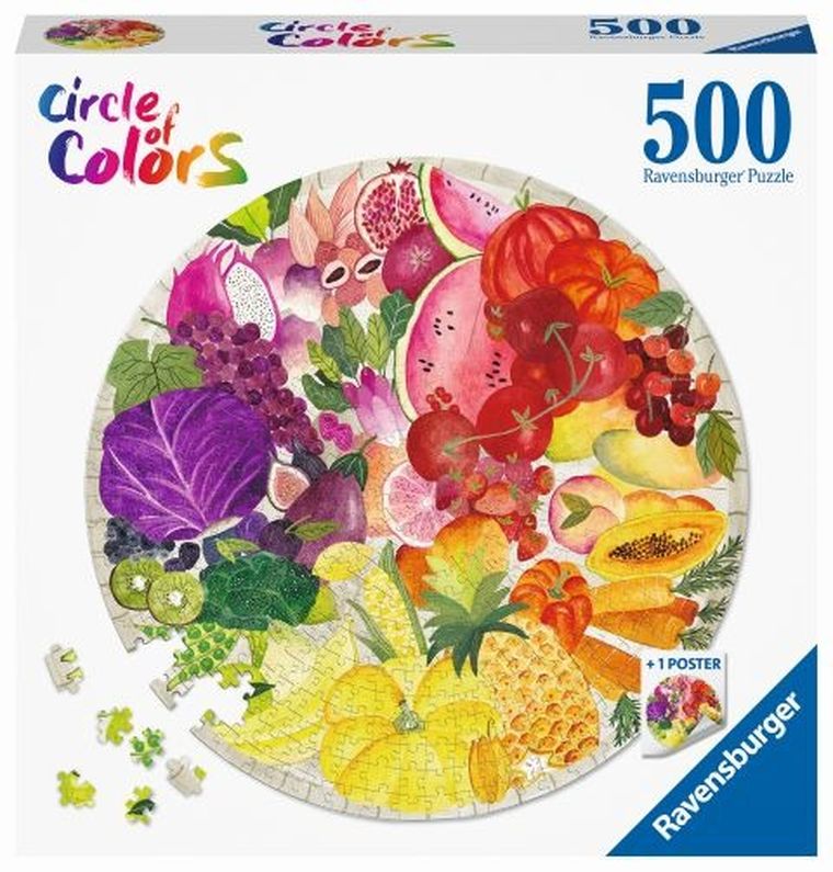 Ravensburger, Paleta kolorów, Owoce i warzywa, puzzle 2D, 500 elementów