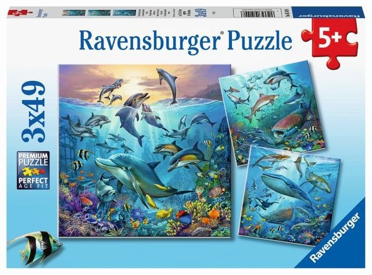 Ravensburger, Podwodne życie, puzzle, 3-49 elementów