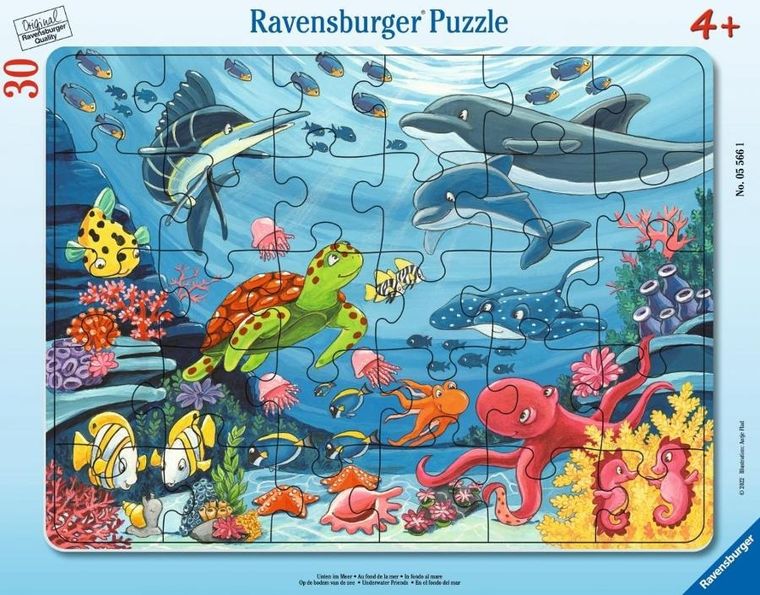 Ravensburger, Podwodni przyjaciele, puzzle w ramce, 30 elementów