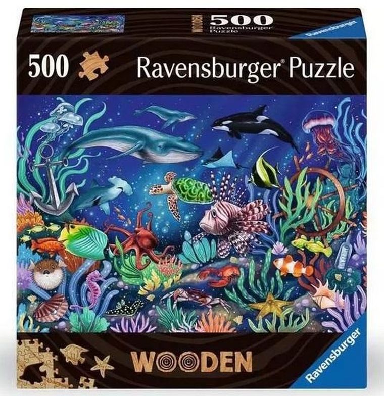 Ravensburger, Podwodny świat, puzzle drewniane, 500 elementów