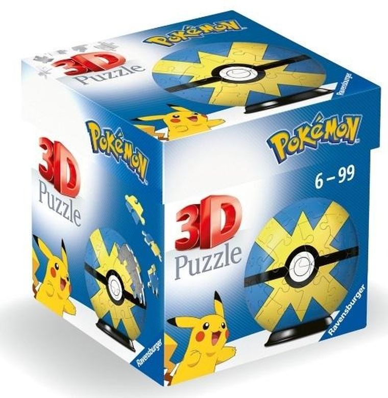 Ravensburger, Pokemon, Quick Ball, Kula, puzzle 3D, 55 elementów