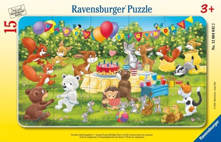 Ravensburger, Przyjęcie urodzinowe, puzzle w ramce, 15 elementów