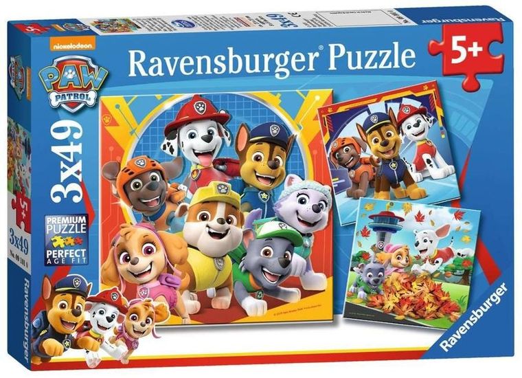 Ravensburger, Psi Patrol, puzzle, 3-49 elementów