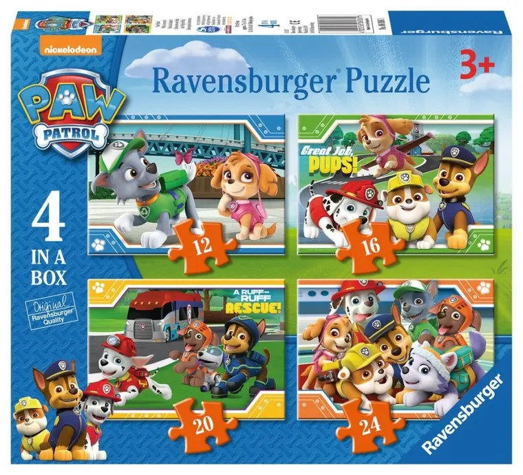 Ravensburger, Psi patrol, puzzle, 4w1
