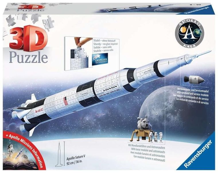 Ravensburger, Rakieta Apollo Saturn V, puzzle 3D