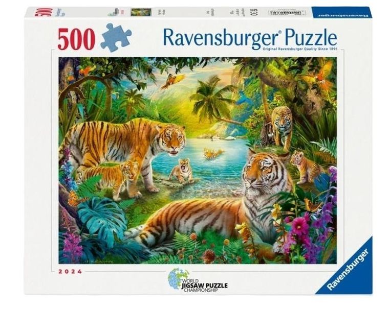 Ravensburger, Rodzina Tygrysów, puzzle, 500 elementów