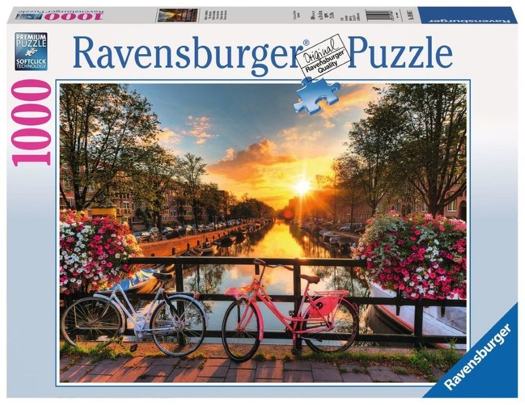 Ravensburger, Rowery w Amsterdamie, puzzle, 1000 elementów