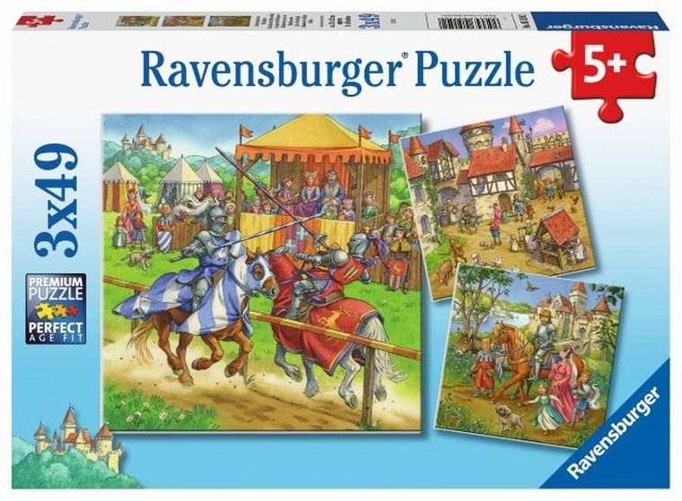Ravensburger, Rycerze, puzzle, 3-49 elementów