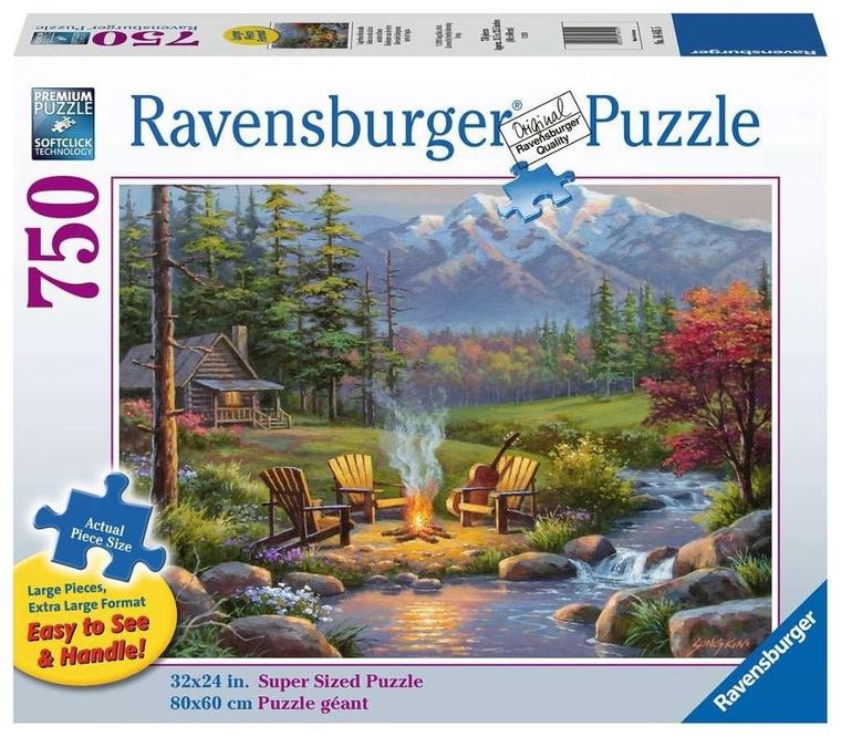 Ravensburger, Salon nad rzeką, puzzle dla seniorów, 750 elementów