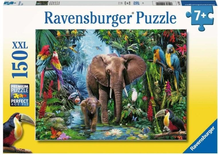 Ravensburger, Słonie w dżungli, puzzle XXL, 150 elementów