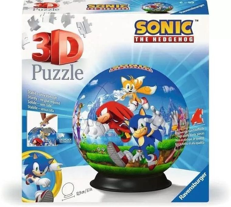 Ravensburger, Sonic, Kula, puzzle 3D, 72 elementy