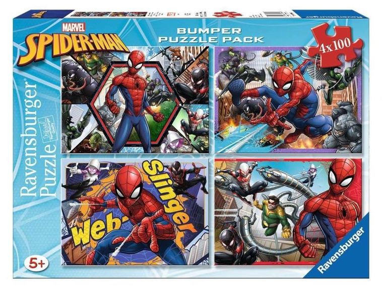 Ravensburger, Spider-Man Bumper Pack, puzzle, 4-100 elementów