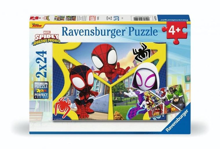 Ravensburger, Spidey and His Amazing Friends, puzzle, 2-24 elementy