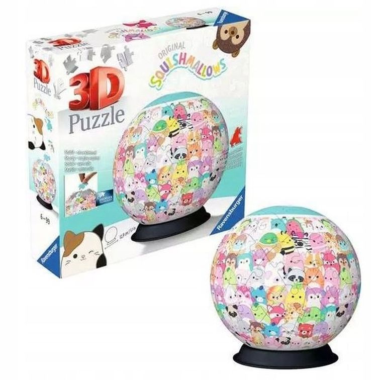 Ravensburger, Squishmallows, Kula, puzzle 3D, 73 elementy