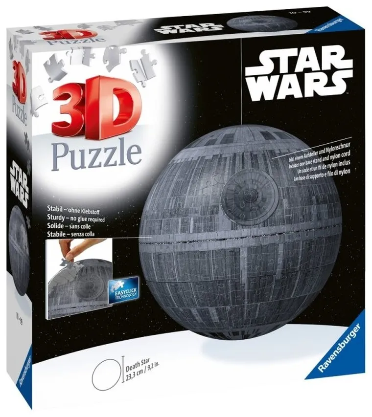 Ravensburger, Star Wars, Gwiazda śmierci, Kula, puzzle 3D, 540 elementów