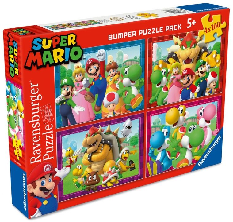 Ravensburger, Super Mario, puzzle, 4-100 elementów