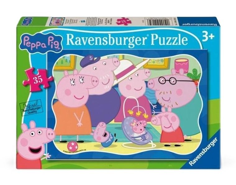 Ravensburger, Świnka Peppa, Siostrzyczka, puzzle, 35 elementów
