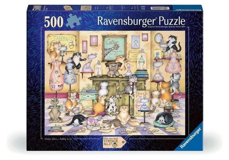 Ravensburger, Szalone koty, puzzle, 500 elementów