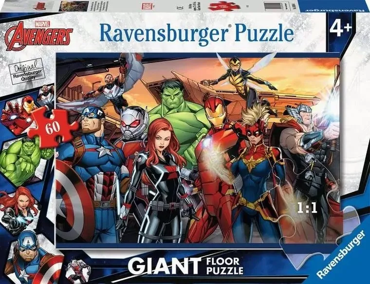 Ravensburger, The Avengers, Gigant, puzzle, 60 elementów