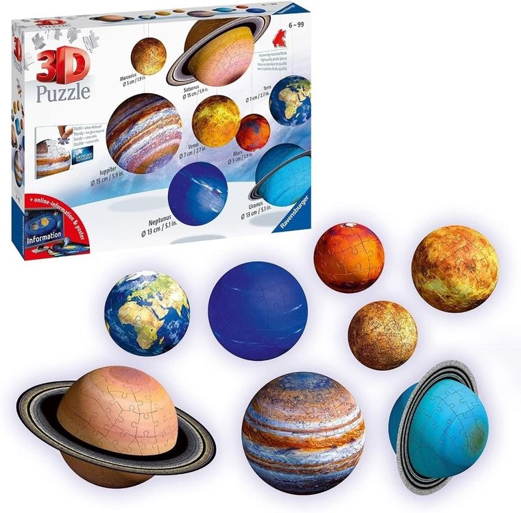 Ravensburger, Układ planet, puzzle 3D, 522 elementy
