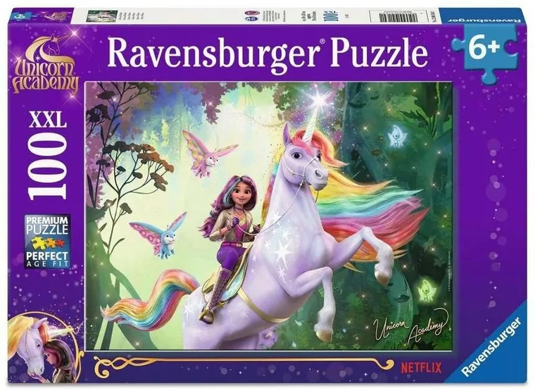 Ravensburger, Unicorn Academy, puzzle XXL, 100 elementów