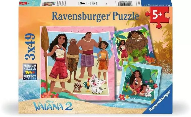 Ravensburger, Vaiana 2, puzzle, 3-49 elementów