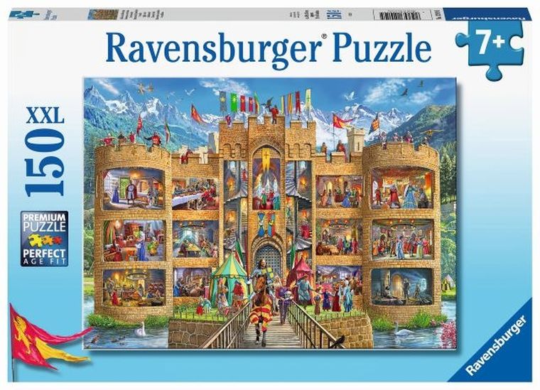 Ravensburger, Widok na zamek rycerski, puzzle, 150 elementów