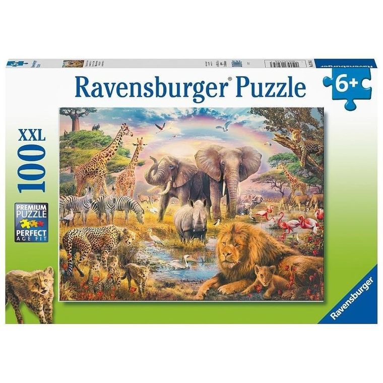 Ravensburger, XXL, Dzikie zwierzęta, puzzle, 100 elementów