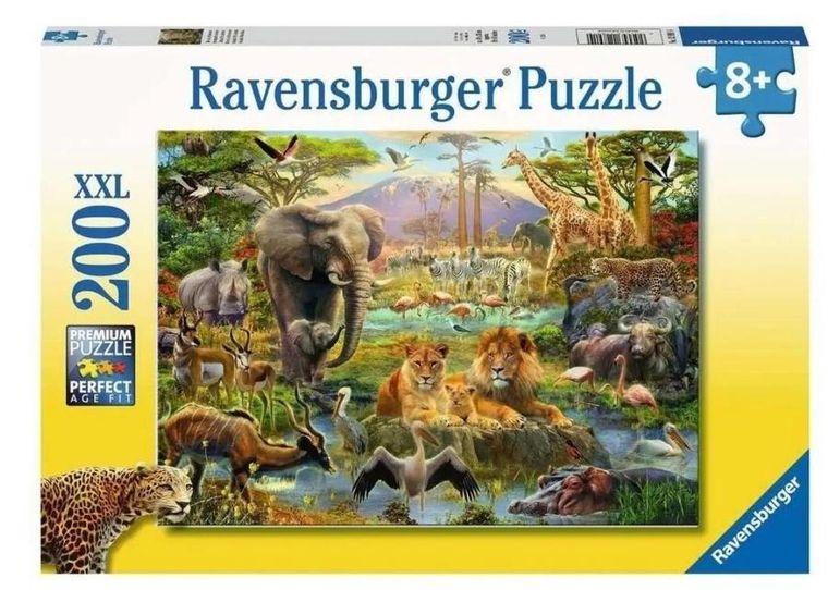 Ravensburger, Zwierzęta sawanny, puzzle XXL, 200 elementów