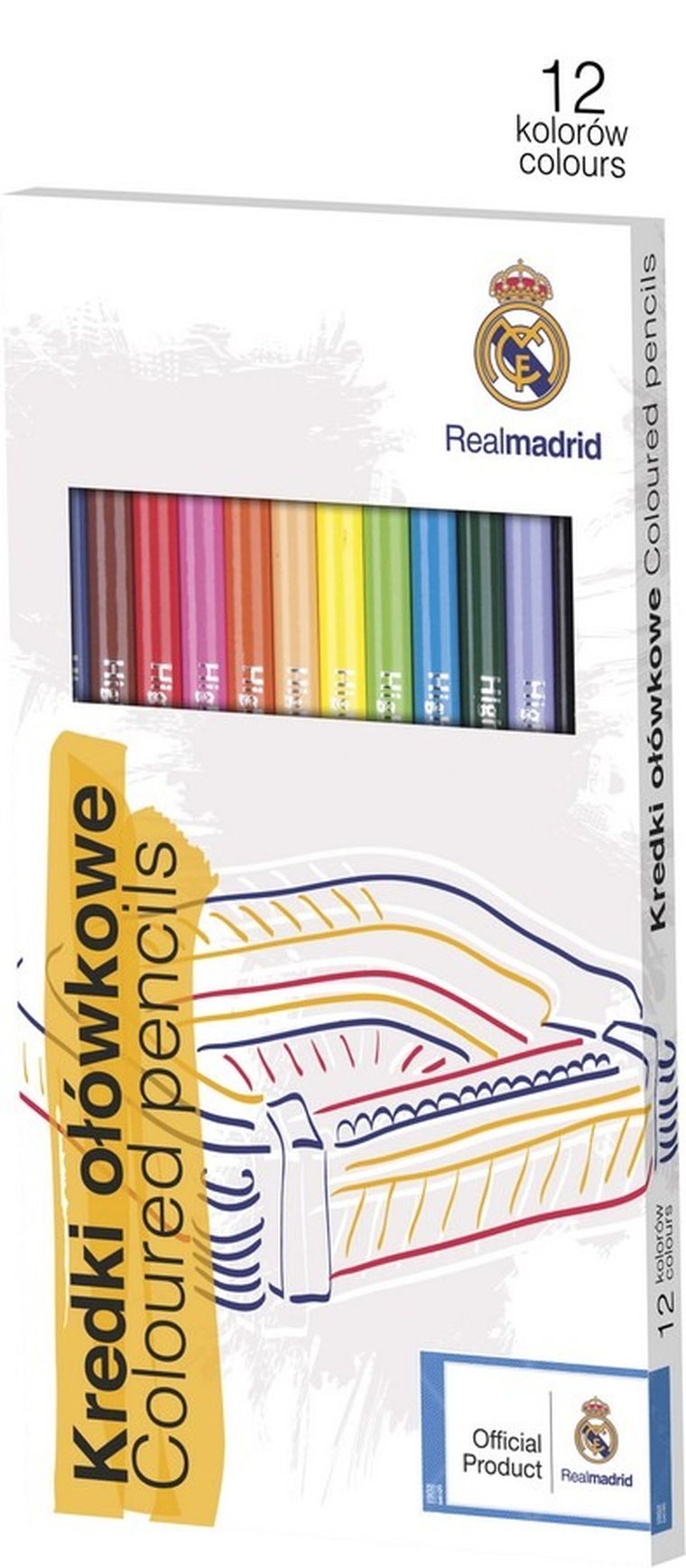 Real Madryt, kredki ołówkowe, 12 kolorów