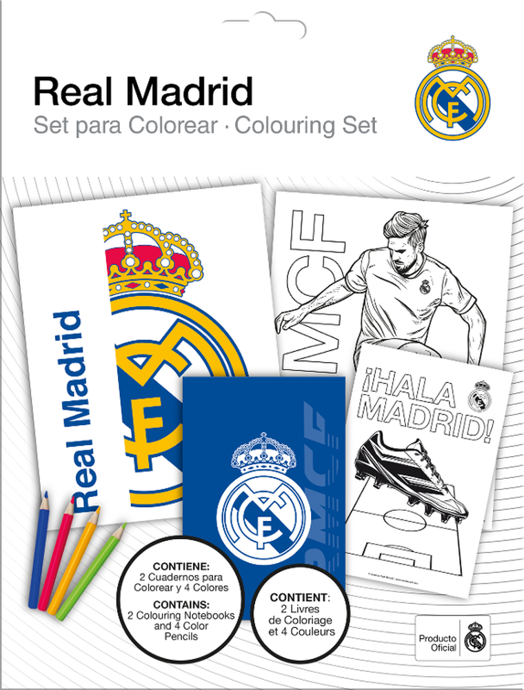 Real Madryt, zestaw do kolorowania, z kredkami