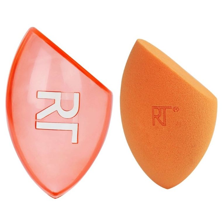 Real Techniques, Miracle Complexion Sponge + Travel Sponge Case, gąbka do makijażu + podróżne etui
