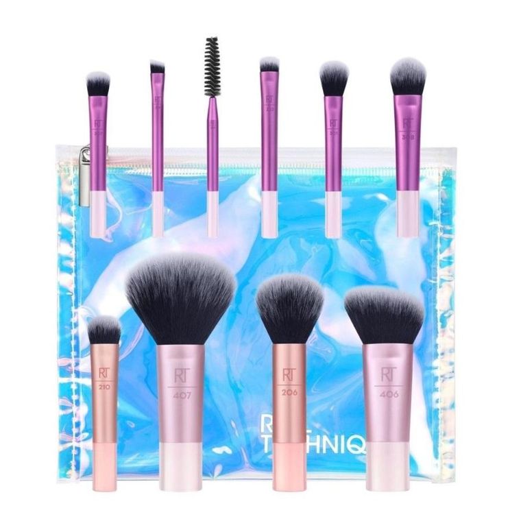 Real Techniques, Travel Fantasy Mini Brush, zestaw mini pędzli do makijażu, 10 szt.