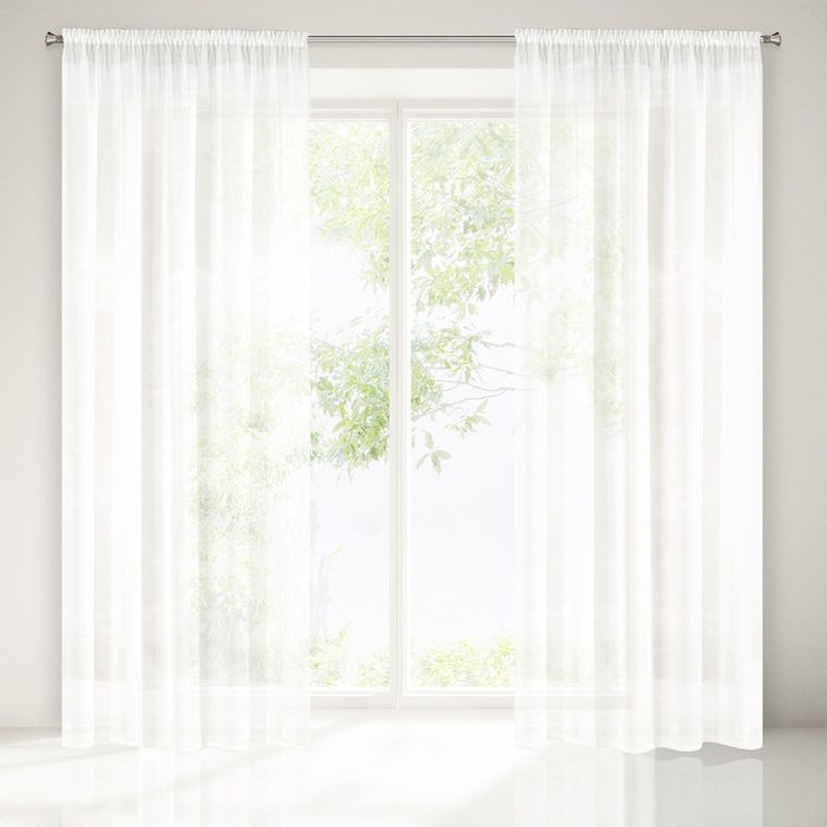 Rebecca, firana jednokolorowa o strukturze drobnego deszczyku, 140-250 cm