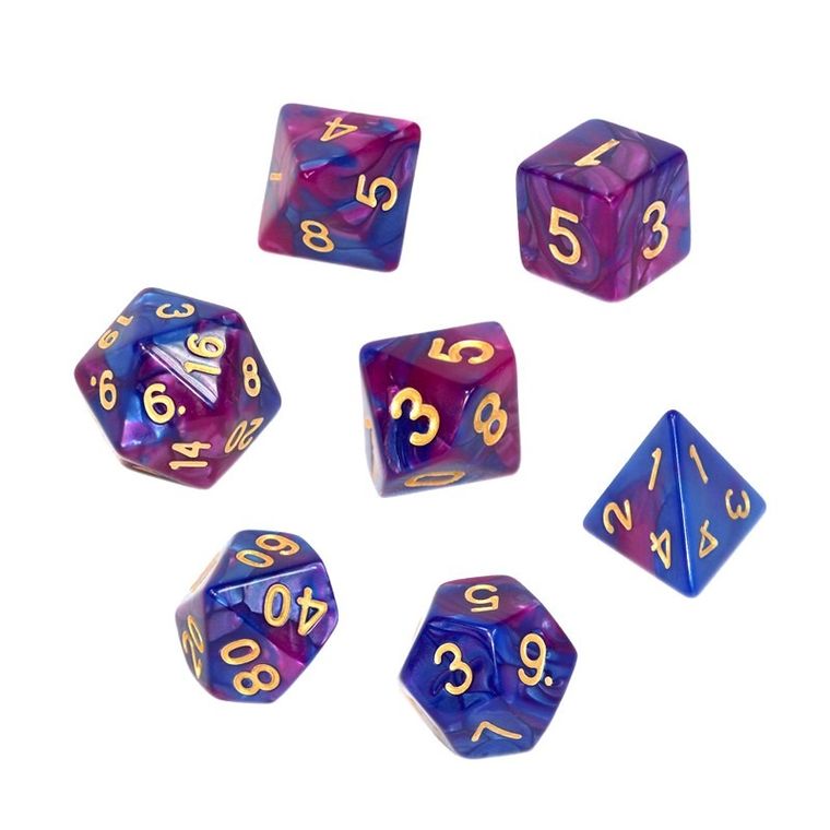 Rebel, komplet kości RPG, dwukolorowe, ciemnoniebiesko-purpurowe