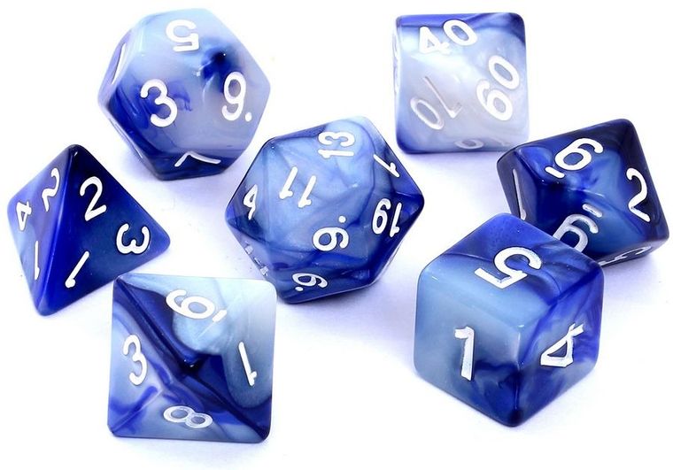 Rebel, komplet kości RPG, dwukolorowe, fioletowo-srebrne