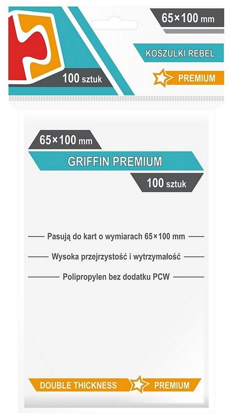 Rebel, koszulki na karty Griffin Premium, 65-100 mm, 100 szt.
