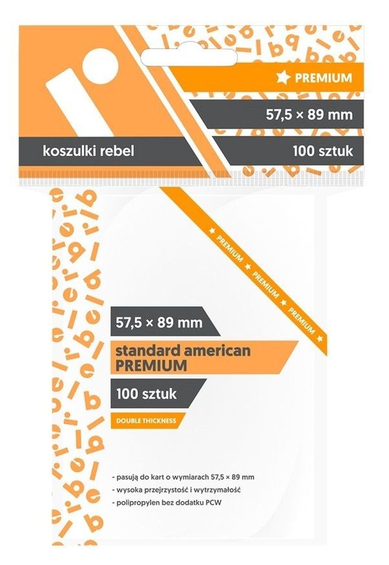 Rebel, koszulki na karty Standard American Premium, 57,5-89 mm, 100 szt.