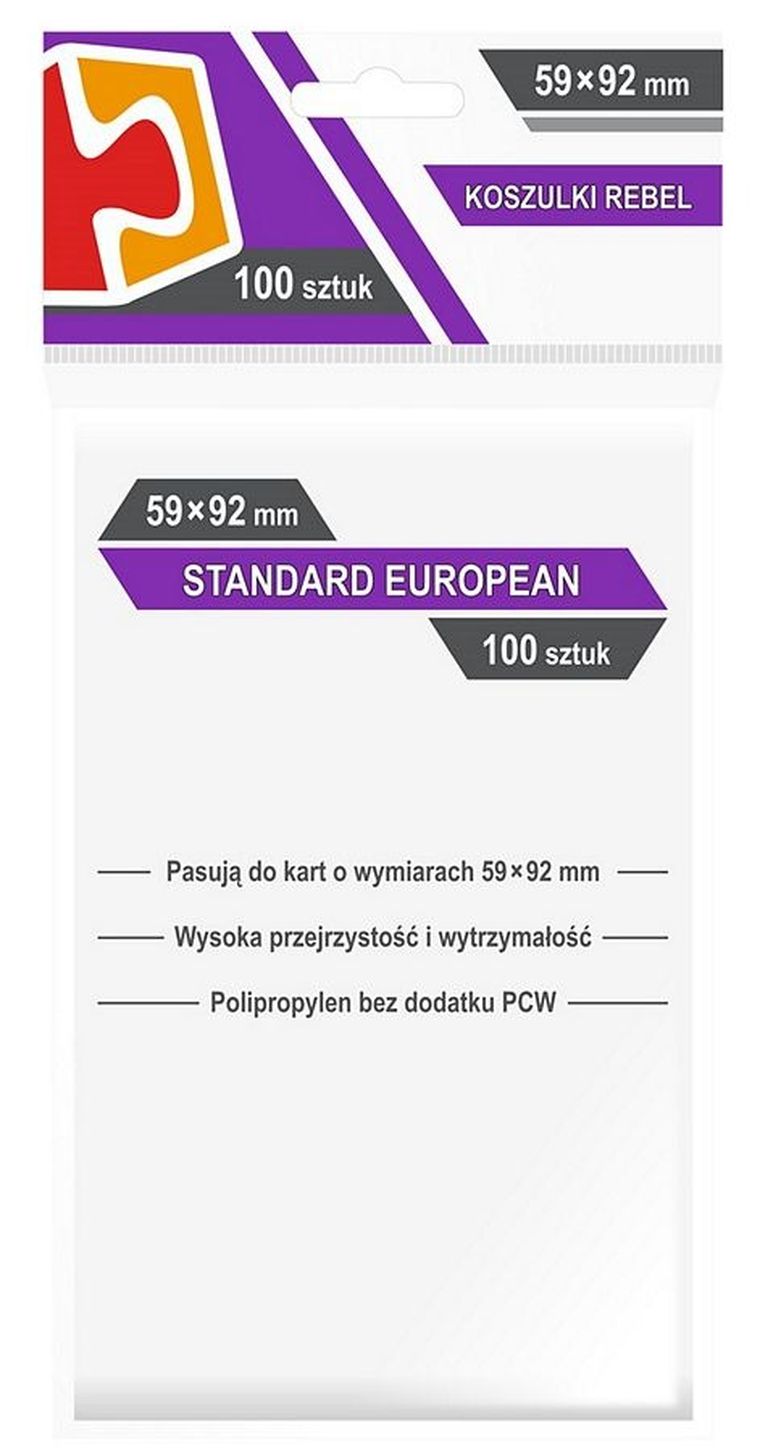 Rebel, koszulki na karty Standard European, 59-92 mm, 100 szt.