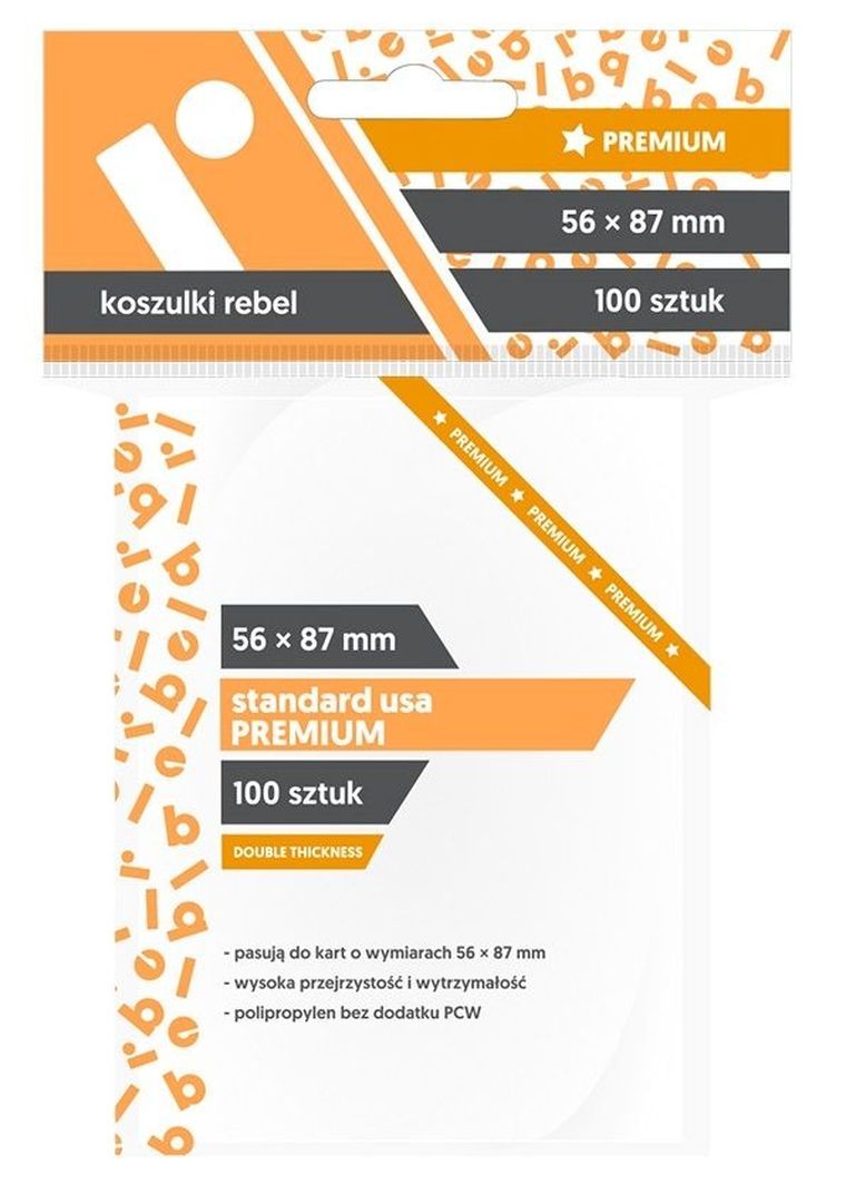 Rebel, koszulki na karty Standard USA Premium, 56-87 mm, 100 szt.