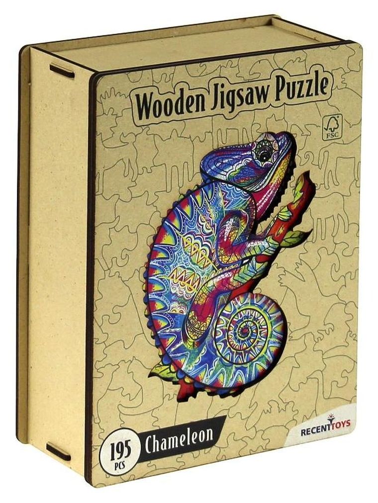 Recent Toys, kameleon, puzzle drewniane, 195 elementów
